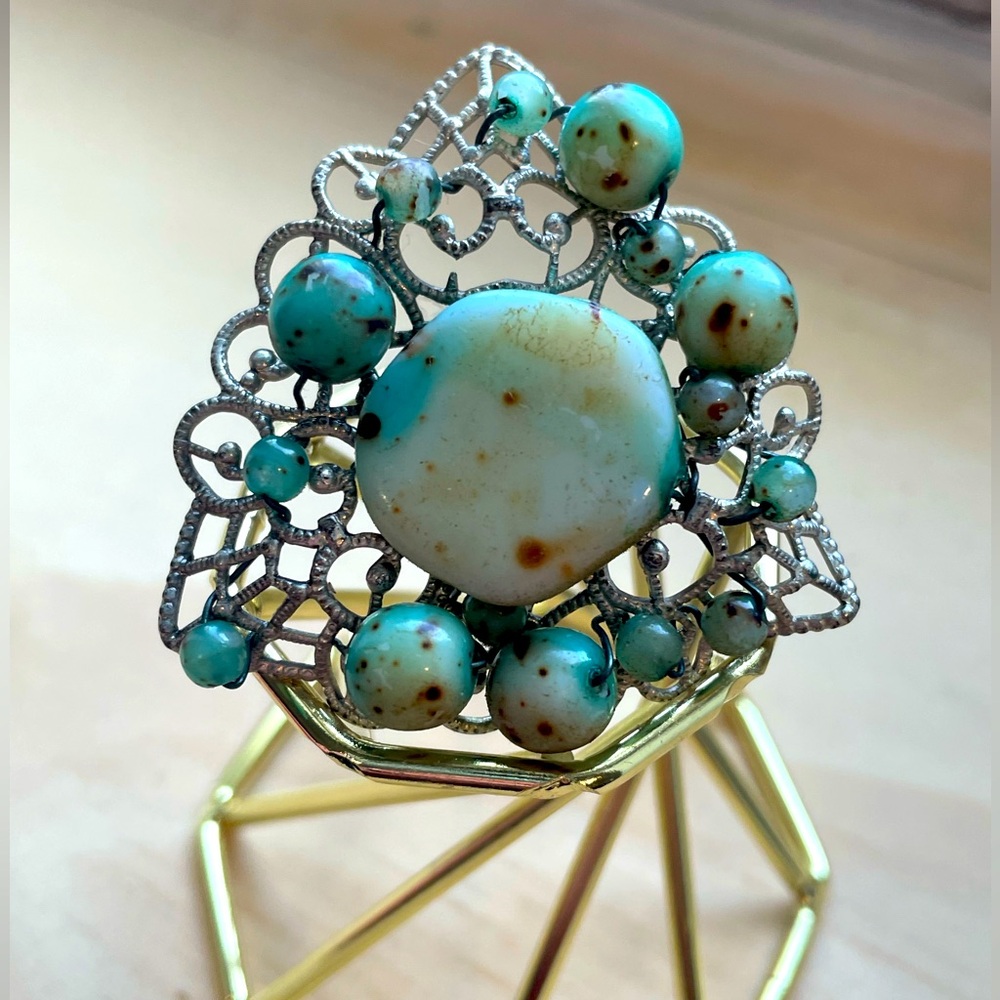 Blue Vintage Adjustable Fit Ring
